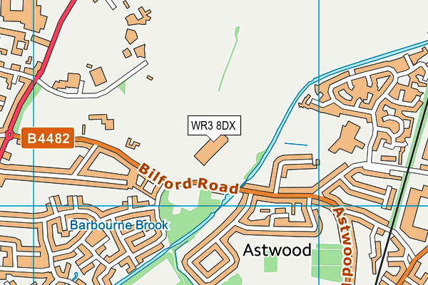 WR3 8DX map - OS VectorMap District (Ordnance Survey)