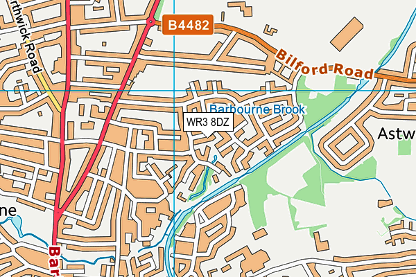 WR3 8DZ map - OS VectorMap District (Ordnance Survey)