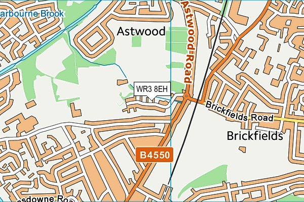 WR3 8EH map - OS VectorMap District (Ordnance Survey)