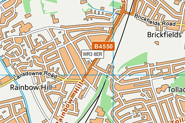 WR3 8ER map - OS VectorMap District (Ordnance Survey)