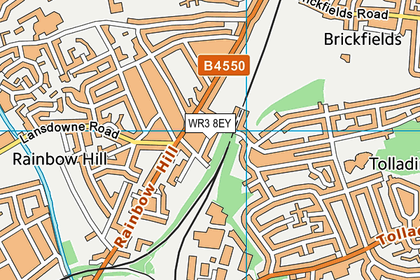 WR3 8EY map - OS VectorMap District (Ordnance Survey)
