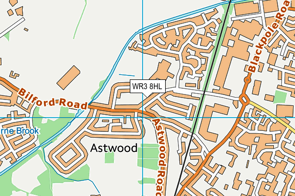 WR3 8HL map - OS VectorMap District (Ordnance Survey)