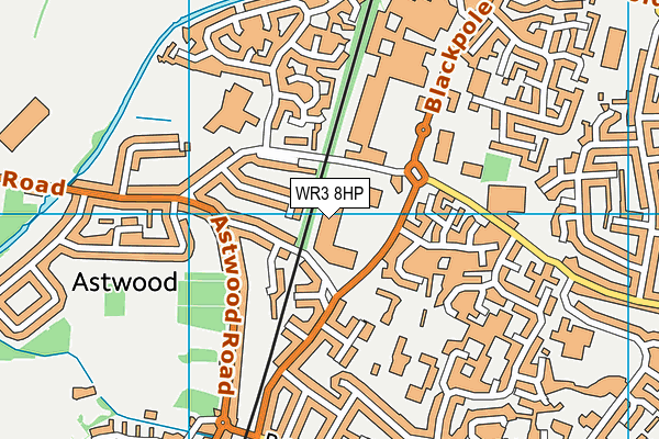 WR3 8HP map - OS VectorMap District (Ordnance Survey)