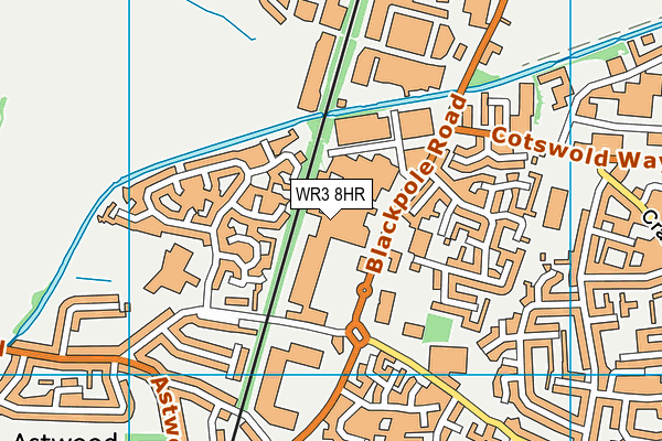 WR3 8HR map - OS VectorMap District (Ordnance Survey)