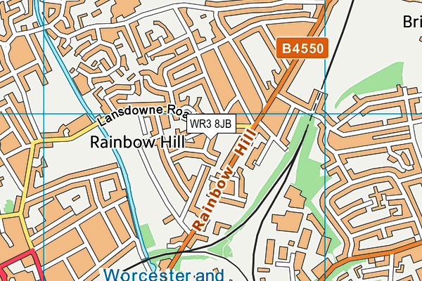 WR3 8JB map - OS VectorMap District (Ordnance Survey)
