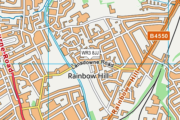 WR3 8JJ map - OS VectorMap District (Ordnance Survey)