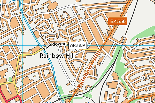 WR3 8JP map - OS VectorMap District (Ordnance Survey)