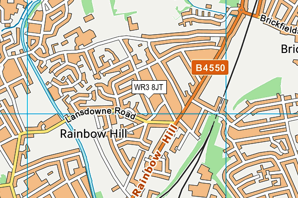 WR3 8JT map - OS VectorMap District (Ordnance Survey)