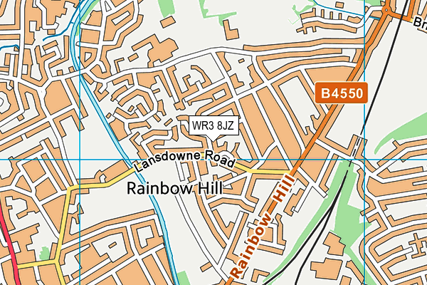 WR3 8JZ map - OS VectorMap District (Ordnance Survey)