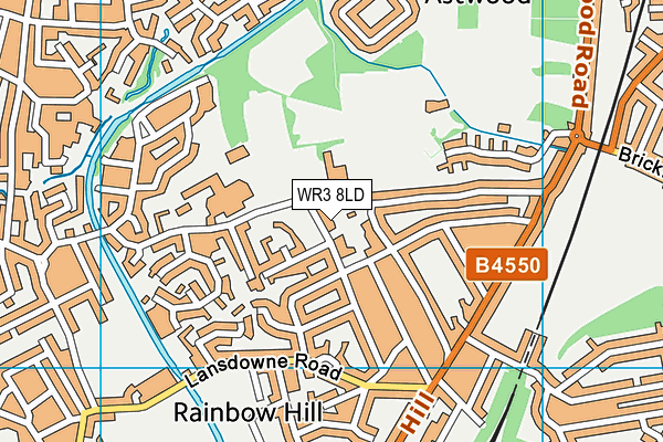 WR3 8LD map - OS VectorMap District (Ordnance Survey)