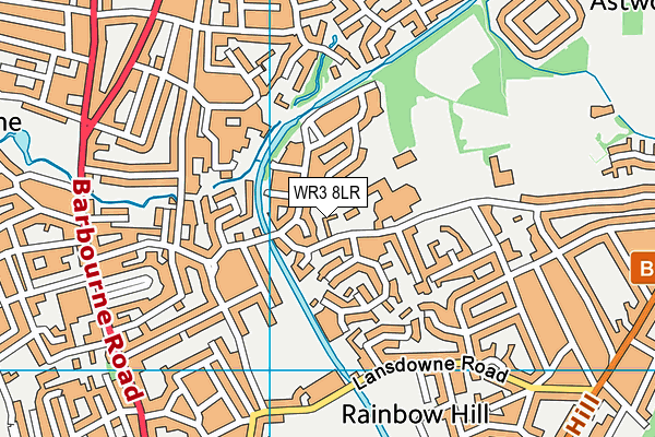 WR3 8LR map - OS VectorMap District (Ordnance Survey)