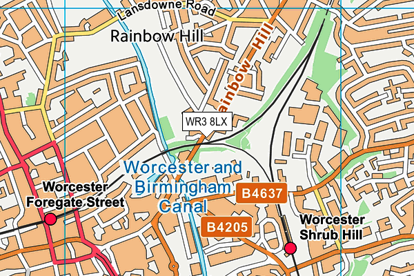 WR3 8LX map - OS VectorMap District (Ordnance Survey)
