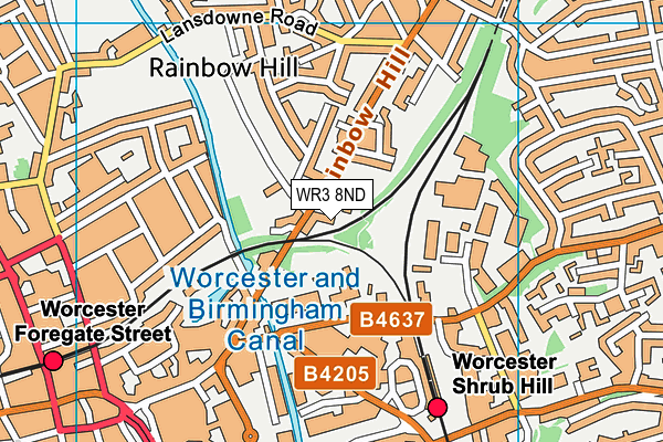 WR3 8ND map - OS VectorMap District (Ordnance Survey)