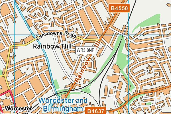 WR3 8NF map - OS VectorMap District (Ordnance Survey)