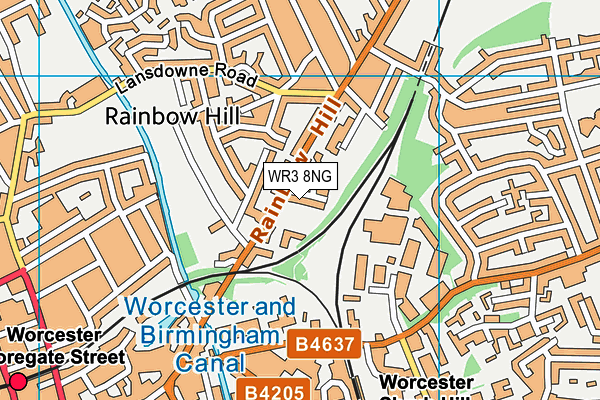 WR3 8NG map - OS VectorMap District (Ordnance Survey)
