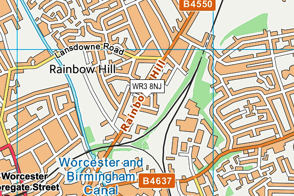 WR3 8NJ map - OS VectorMap District (Ordnance Survey)