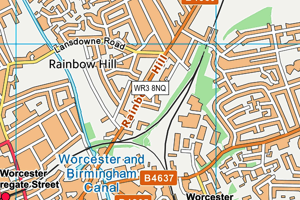 WR3 8NQ map - OS VectorMap District (Ordnance Survey)
