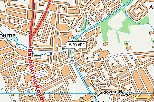 WR3 8PG map - OS VectorMap District (Ordnance Survey)