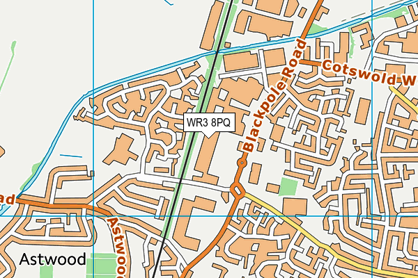 WR3 8PQ map - OS VectorMap District (Ordnance Survey)