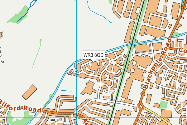 WR3 8QD map - OS VectorMap District (Ordnance Survey)