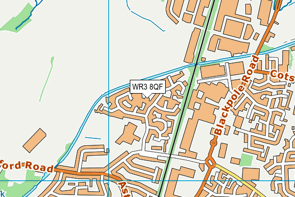 WR3 8QF map - OS VectorMap District (Ordnance Survey)