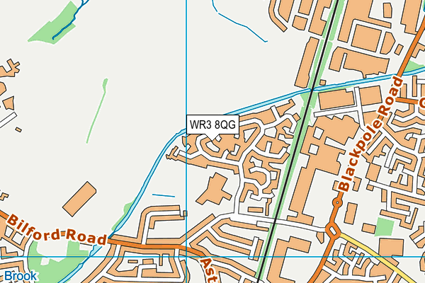 WR3 8QG map - OS VectorMap District (Ordnance Survey)