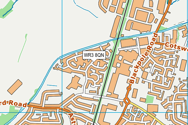WR3 8QN map - OS VectorMap District (Ordnance Survey)