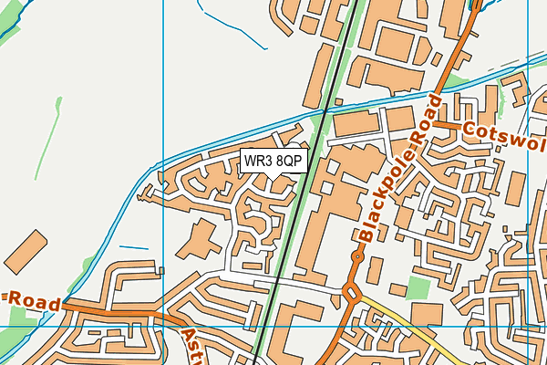 WR3 8QP map - OS VectorMap District (Ordnance Survey)