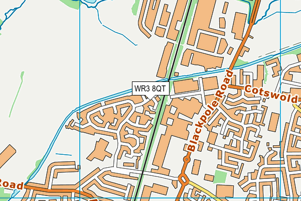 WR3 8QT map - OS VectorMap District (Ordnance Survey)