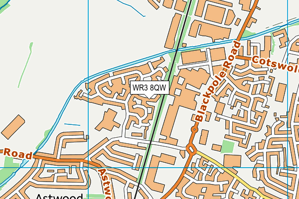 WR3 8QW map - OS VectorMap District (Ordnance Survey)