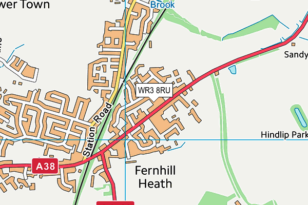 WR3 8RU map - OS VectorMap District (Ordnance Survey)