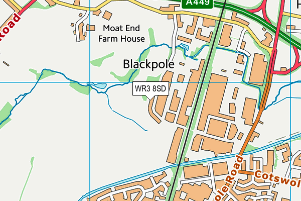 Vine Cricket Club (Closed) map (WR3 8SD) - OS VectorMap District (Ordnance Survey)