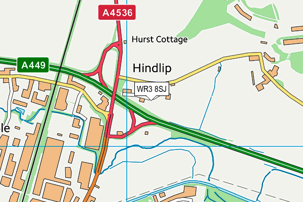 WR3 8SJ map - OS VectorMap District (Ordnance Survey)