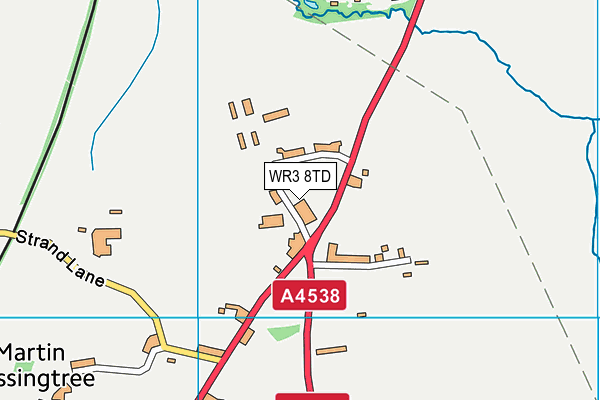 WR3 8TD map - OS VectorMap District (Ordnance Survey)