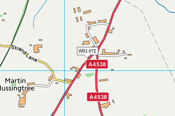 WR3 8TE map - OS VectorMap District (Ordnance Survey)