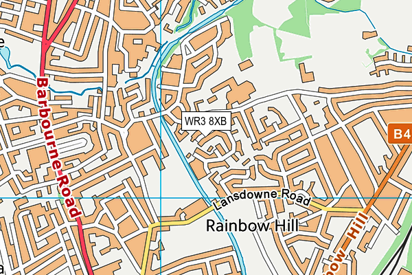 WR3 8XB map - OS VectorMap District (Ordnance Survey)