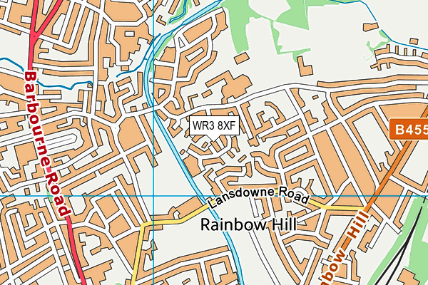 WR3 8XF map - OS VectorMap District (Ordnance Survey)