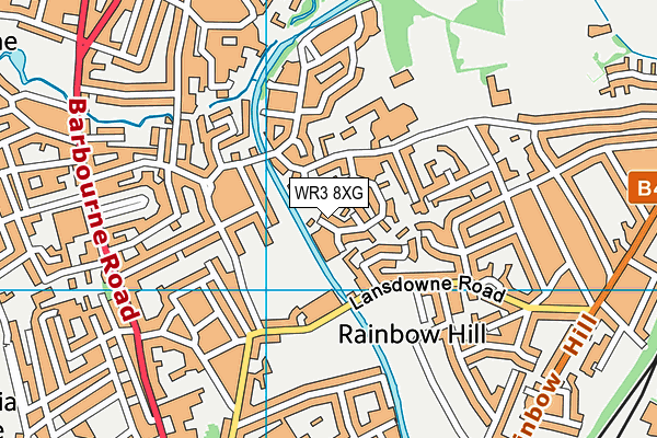 WR3 8XG map - OS VectorMap District (Ordnance Survey)