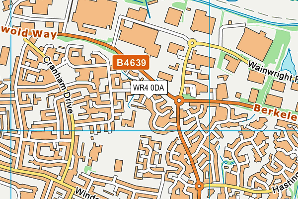 WR4 0DA map - OS VectorMap District (Ordnance Survey)