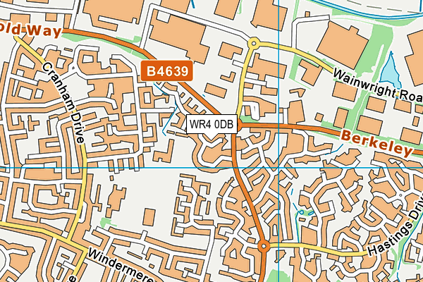 WR4 0DB map - OS VectorMap District (Ordnance Survey)