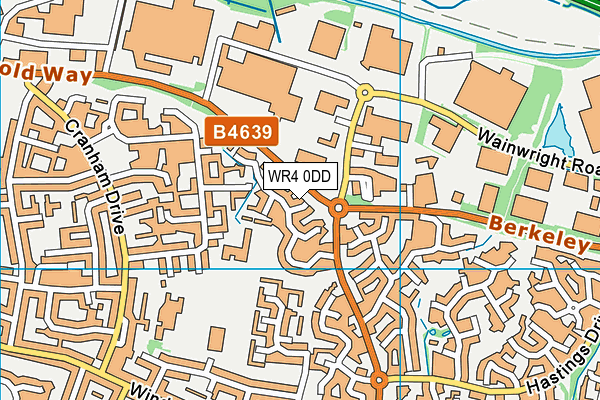 WR4 0DD map - OS VectorMap District (Ordnance Survey)