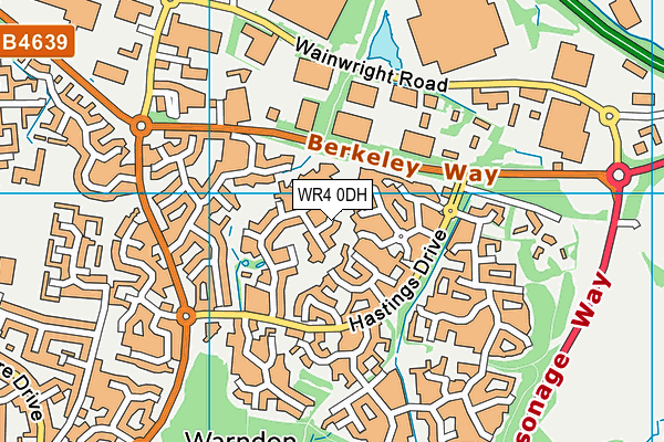 WR4 0DH map - OS VectorMap District (Ordnance Survey)