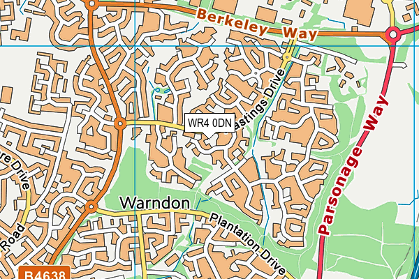 WR4 0DN map - OS VectorMap District (Ordnance Survey)