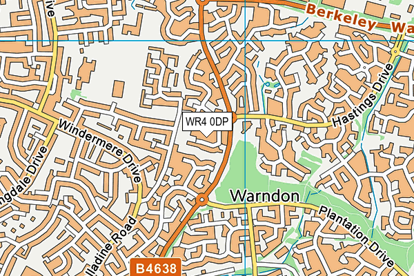 WR4 0DP map - OS VectorMap District (Ordnance Survey)