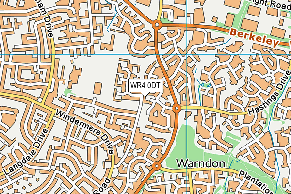 WR4 0DT map - OS VectorMap District (Ordnance Survey)