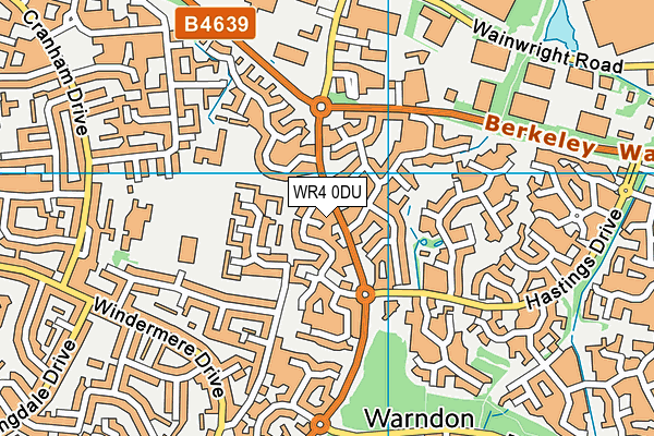 WR4 0DU map - OS VectorMap District (Ordnance Survey)