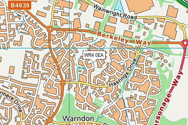 WR4 0EA map - OS VectorMap District (Ordnance Survey)