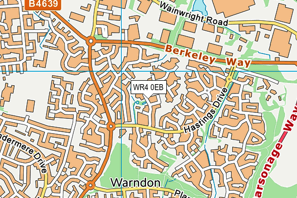 WR4 0EB map - OS VectorMap District (Ordnance Survey)