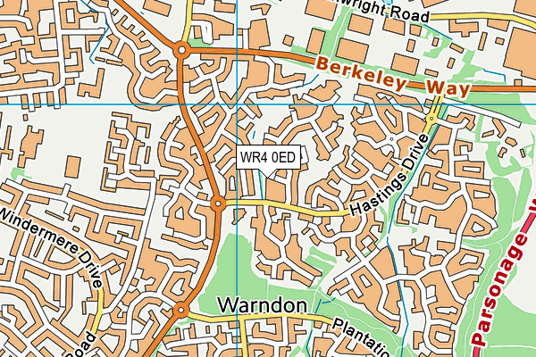 WR4 0ED map - OS VectorMap District (Ordnance Survey)