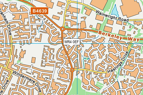 WR4 0EF map - OS VectorMap District (Ordnance Survey)